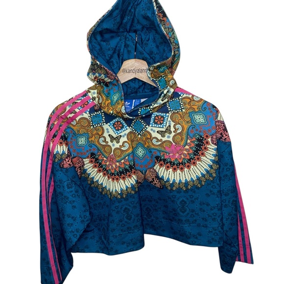 ADIDAS X FARM RIO Limited Edition Borbomix Crop Sweatshirt Hoodie - Picture 3 of 7